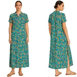 DVF X Onia Renee Cotton Beach Dress in Sea Green in Size Large
